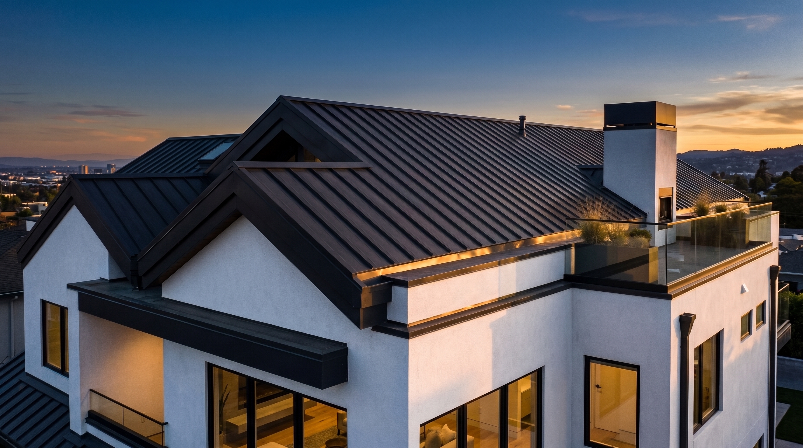 Modern House with Standing Seam Metal Roof